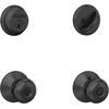 image:imageSchlage FB50 N G PLY 622 Single Cylinder Deadbolt and Keyed Entry Plymouth Knob Matte BlackPack of 1