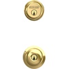 image:imageSchlage FB50 V PLY 505 605 Single Cylinder Deadbolt and Keyed Entry Plymouth Knob Bright Brass