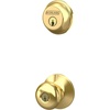 image:imageSchlage FB50 V PLY 505 605 Single Cylinder Deadbolt and Keyed Entry Plymouth Knob Bright Brass