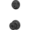 image:imageSchlage FB50N G GEO 622 Single Cylinder Deadbolt and Keyed Entry Georgian Knob Matte BlackPack of 1