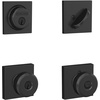 image:imageSchlage FB55 N G BWE 622 COL Single Cylinder Deadbolt and Keyed Entry Bowery Knob with Collins Trim Matte BlackPack of 1