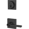 image:imageSchlage FB55N G LAT 622 COL Single Cylinder Deadbolt and Keyed Entry Latitude Lever with Collins Trim Matte BlackPack of 1