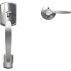 image:imageSchlage FE285 GRW 622 DEL LH Greenwich Front Entry Handleset with Left Handed Delfayo Door Lever Lower Half Grip Matte BlackBright Chrome