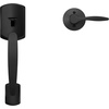 image:imageSchlage FE285 GRW 622 DEL LH Greenwich Front Entry Handleset with Left Handed Delfayo Door Lever Lower Half Grip Matte BlackMatte Black