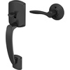 image:imageSchlage FE285 GRW 622 DEL LH Greenwich Front Entry Handleset with Left Handed Delfayo Door Lever Lower Half Grip Matte BlackMatte Black