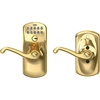image:imageSchlage FE595 V PLY 505 FLA Plymouth Keypad Entry with FlexLock and Flair Lever Bright BrassBright Brass