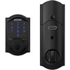 image:imageSCHLAGE BE469NX Camelot Electronic Touchscreen Deadbolt C Keyway with 12344 Latch 10116 Strike Bright Brass FinishMatte Black