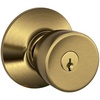 image:imageSCHLAGE F51A BEL 609 Bell Knob Keyed Entry Lock Antique Brass