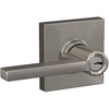 image:imageSCHLAGE F51A LAT 619 COL Latitude Lever with Collins Trim Keyed Entry Lock Satin NickelPack of 1