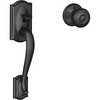 image:imageSCHLAGE FE285 CAM 622 GEO Camelot Trim Lower Half Front Entry Handleset with Georgian Knob Matte Black