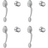 image:imageSCHLAGE Scht9Schlage FE285 PLY 626 ORB Plymouth Trim Lower Half Front Entry Handleset with Orbit Knob Satin ChromePack of 4