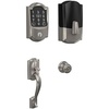 image:imageSchlage Encode Plus WiFi Smart Lock with Camelot Handleset Entry Set for Front Door Unlock with Apple Watch Satin Nickel