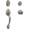 image:imageSchlage F60 V PLY 619 Plymouth Front Entry Handleset with Plymouth Knob Deadbolt Keyed 1 Side Satin Nickel