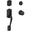 image:imageSchlage F60CAM716GEO Camelot Active Door Handleset with Georgian Interior Aged Bronze