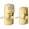 image:imageSchlage FE595 CAM 505 ACC Camelot Design Keypad Entry with Accent Levers Lifetime Polished Brass