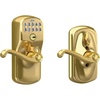 image:imageSchlage FE595 V PLY 505 FLA Plymouth Keypad Entry with FlexLock and Flair Lever Bright BrassBright Brass