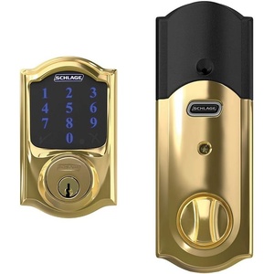 image:imageSCHLAGE BE469NX Camelot Electronic Touchscreen Deadbolt C Keyway with 12344 Latch 10116 Strike Bright Brass FinishBright Brass