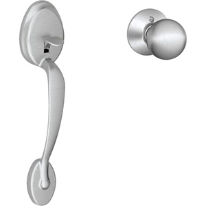 image:imageSCHLAGE Scht9Schlage FE285 PLY 626 ORB Plymouth Trim Lower Half Front Entry Handleset with Orbit Knob Satin ChromePack of 1