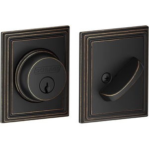 image:imageSchlage B60 N ADD 716 Deadbolt with Addison Trim Keyed 1 Side Highest Residential Security Aged Bronze