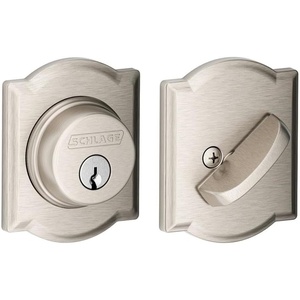 image:imageSchlage B60 N CAM 619 Deadbolt with Camelot Trim Keyed 1 Side Highest Residential Security Satin Nickel