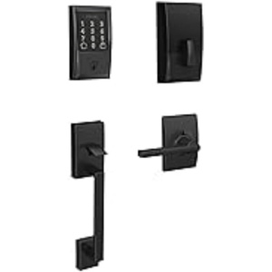 image:imageSchlage Encode WiFi Smart Lock with Century Handleset Entry Set for Front Door Matte Black