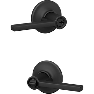 image:imageSchlage F10 LAT 619 Latitude Door Lever Hall amp Closet Passage Lock Satin NickelMatte Black