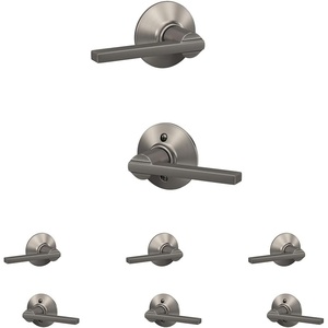 image:imageSchlage F10 LAT 619 Latitude Door Lever Hall amp Closet Passage Lock Satin NickelSatin Nickel