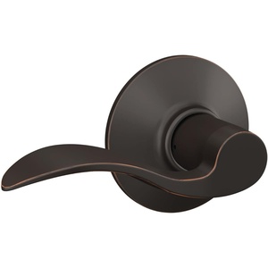 image:imageSchlage F10 V ACC 716 Accent Door Lever Hall amp Closet Passage Lock Aged Bronze1 Pack