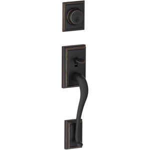 image:imageSchlage F58 ADD 505 Addison Exterior Handleset with Deadbolt Aged Bronze Exterior Half OnlyAged Bronze