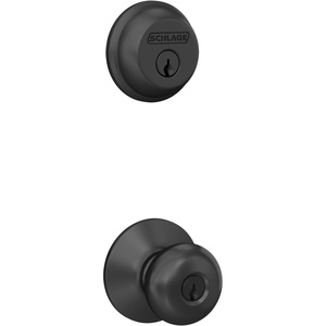image:imageSchlage FB50 N G PLY 622 Single Cylinder Deadbolt and Keyed Entry Plymouth Knob Matte BlackPack of 1