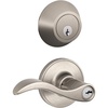 image:imageJSeries by Schlage Single Cylinder Deadbolt and Keyed Entry Seville Lever with Standard Trim Satin Nickel JC60 V SEV 619Satin Nickel