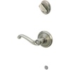 image:imageSchlage F59 FLA 620 RH Flair Interior RightHanded Lever with Deadbolt Antique Pewter Interior Half Only