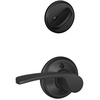 image:imageSchlage F59 MER 619 RH Merano Interior RightHanded Lever with Deadbolt Satin Nickel Interior Half OnlyMatte Black