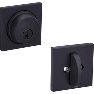 image:imageSchlage B60NCOL Single Cylinder Grade 1 Deadbolt with Decorative Collins Rosett Matte Black