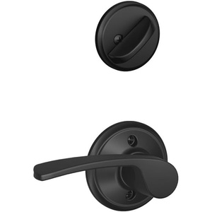 image:imageSchlage F59 MER 619 RH Merano Interior RightHanded Lever with Deadbolt Satin Nickel Interior Half OnlyMatte Black