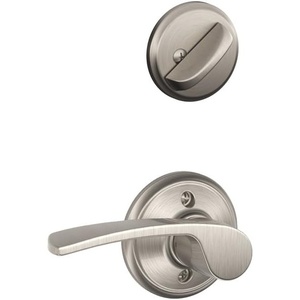 image:imageSchlage F59 MER 619 RH Merano Interior RightHanded Lever with Deadbolt Satin Nickel Interior Half OnlySatin Nickel