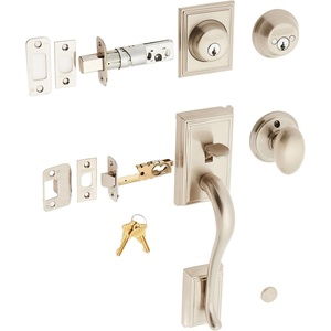 image:imageSchlage F62ADDSIE Double Cylinder Addison Handleset with Siena Interior Knob f Satin Nickel
