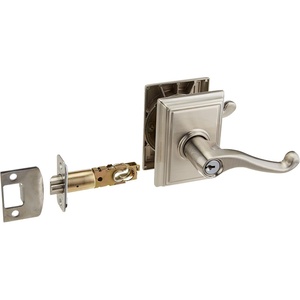 image:imageSchlage Lock Company F51AFLA619ADD F51A Flair 619 ADD Addison Deco Rose Entry Door Lock Satin Nickel