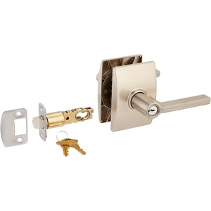 image:imageSchlage Lock Company F51ALAT619CEN F51A Latitude 619 CEN Century Deco Rose Entry Door Lock Satin Nickel