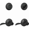 image:imageSchlage Deadbolt amp Door Handle Set Accent Lever Matte Black  Front door set with single cylinder deadbolt amp reversible entry lever Keyed alike Certified security amp durability 2 keysPack of 1
