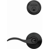 image:imageSchlage Deadbolt amp Door Handle Set Accent Lever Matte Black  Front door set with single cylinder deadbolt amp reversible entry lever Keyed alike Certified security amp durability 2 keysPack of 1
