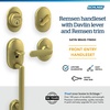 image:imageSchlage F60 RMN 608 DAV RMN Remsen Front Entry Handleset with Davlin Door Lever Deadbolt Keyed 1 Side Satin BrassSatin Brass