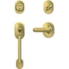 image:imageSchlage F60 RMN 608 DAV RMN Remsen Front Entry Handleset with Davlin Door Lever Deadbolt Keyed 1 Side Satin BrassSatin Brass