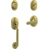 image:imageSchlage F60 RMN 608 DAV RMN Remsen Front Entry Handleset with Davlin Door Lever Deadbolt Keyed 1 Side Satin BrassSatin Brass