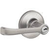 image:imageJSeries by Schlage Torino Door Lever with Standard Trim Keyed Entry Lock Satin Nickel J54 TOR 619Satin Stainless Steel