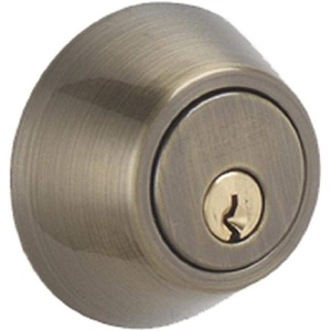 image:imageJSeries by Schlage Deadbolt with Standard Trim Keyed 1 Side Highest Residential Security Satin Nickel JD60 619Antique Brass