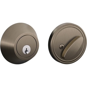 image:imageJSeries by Schlage Deadbolt with Standard Trim Keyed 1 Side Highest Residential Security Satin Nickel JD60 619Antique Pewter