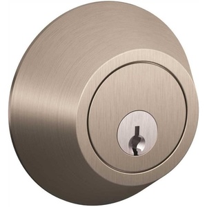 image:imageJSeries by Schlage Deadbolt with Standard Trim Keyed 1 Side Highest Residential Security Satin Nickel JD60 619Satin Nickel
