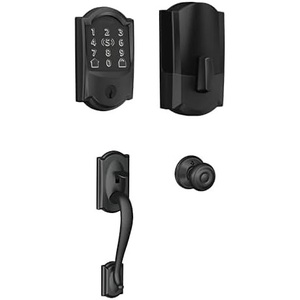image:imageSchlage Encode Plus WiFi Smart Lock with Camelot Handleset Entry Set for Front Door Unlock with Apple Watch Matte Black