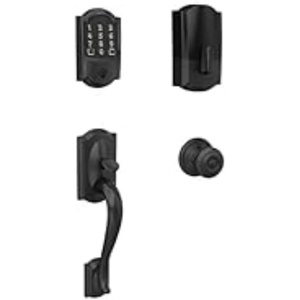 image:imageSchlage Encode WiFi Smart Lock with Camelot Handleset Entry Set for Front Door Matte Black